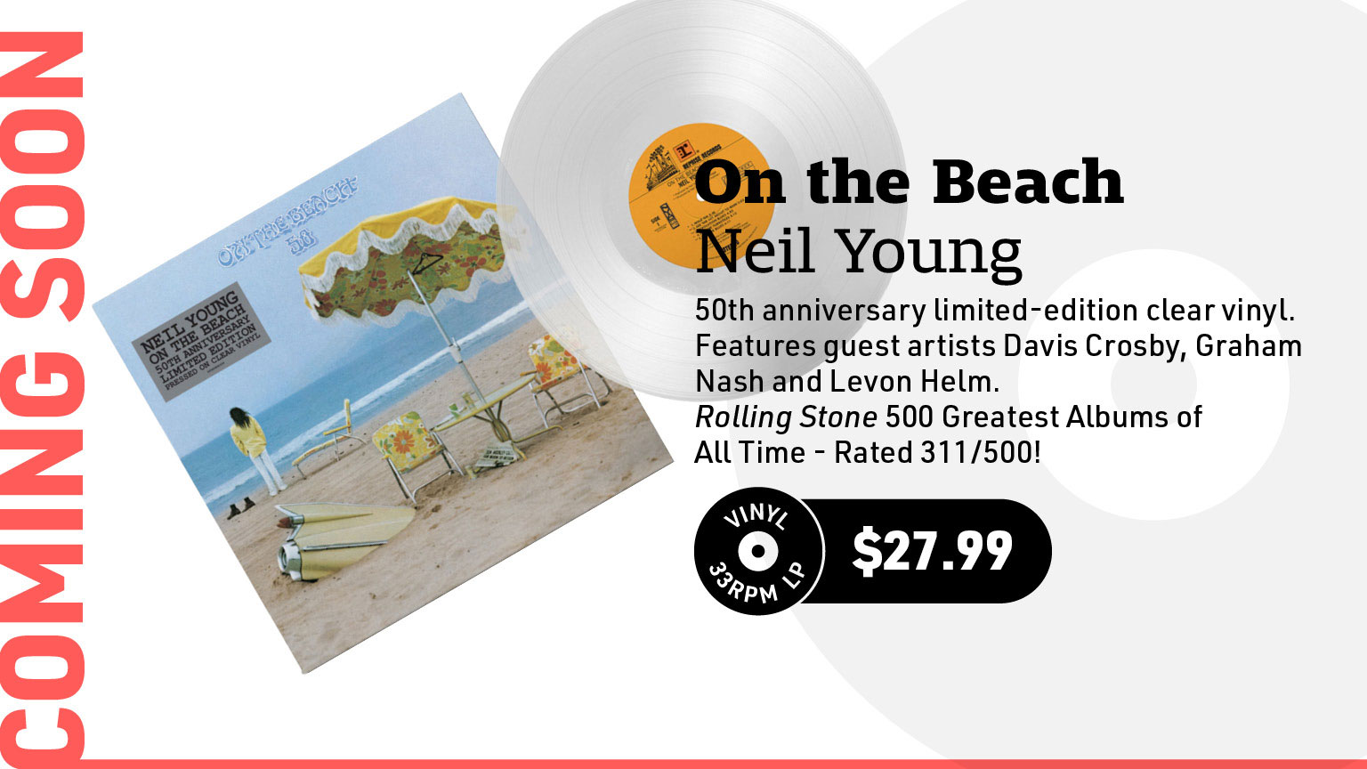 Neil Young On the Beach (50th Anniversary) LP (Clear Vinyl)