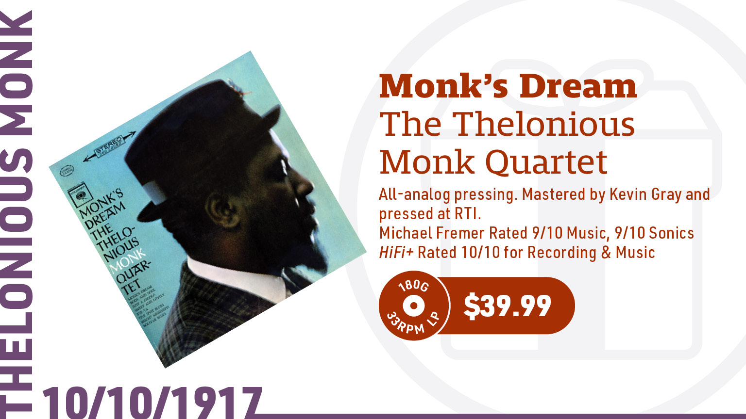 The Thelonious Monk Quartet Monk's Dream 180g LP