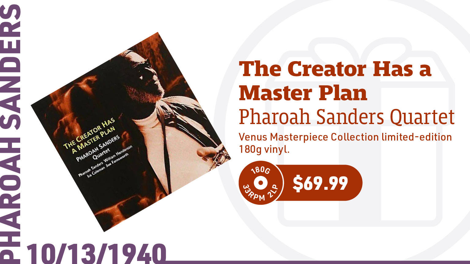 Pharoah Sanders Quartet The Creator Has a Master Plan 180g 2LP