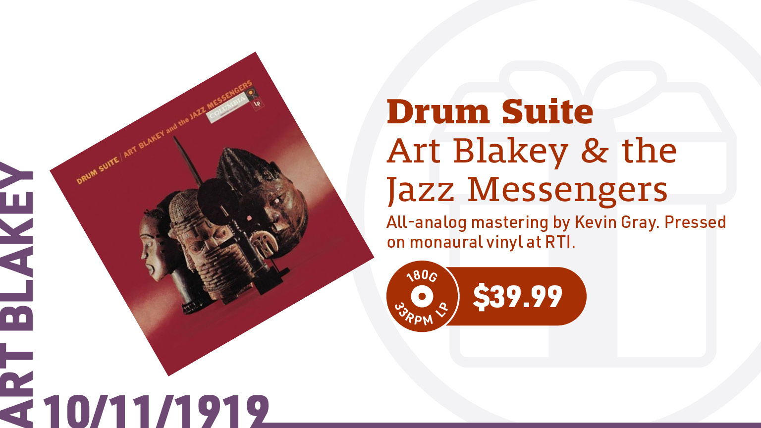 Art Blakey and the Jazz Messengers Drum Suite 180g LP (Mono)