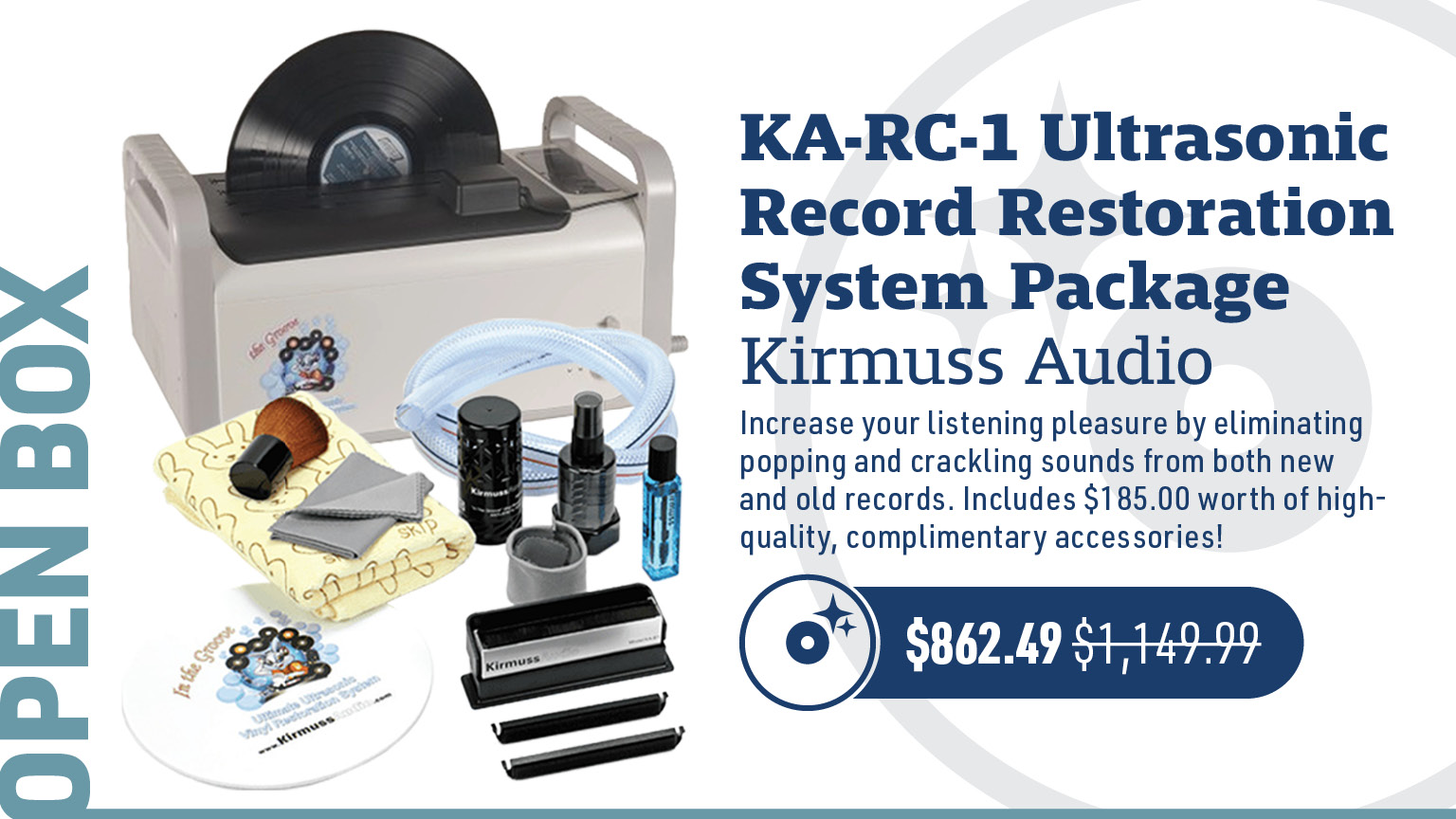 KirmussAudio KA-RC-1 Ultrasonic Record Restoration System Package Open Box