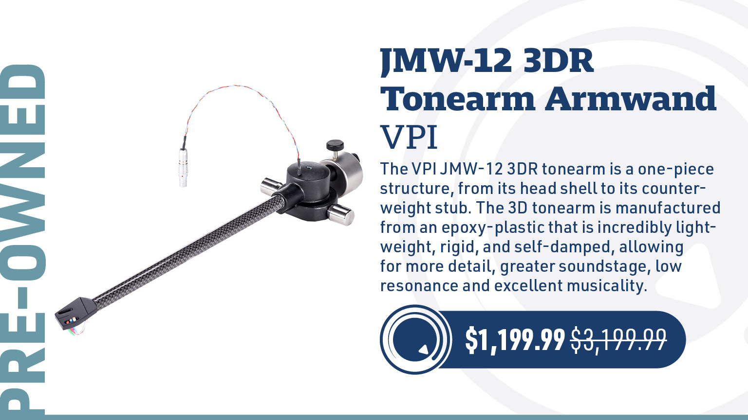 Certified Pre-Owned VPI JMW-12 3DR Tonearm Armwand