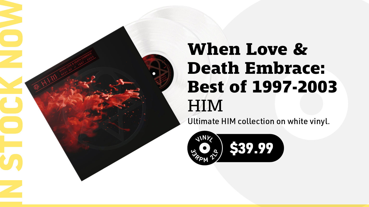 HIM When Love & Death Embrace: Best of 1997-2003 2LP (White Vinyl)