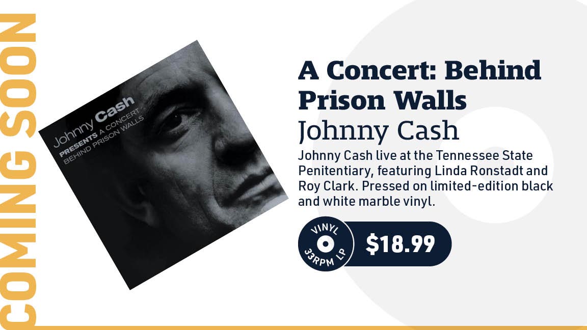 Johnny Cash A Concert: Behind Prison Walls LP (Black & White Marble Vinyl)