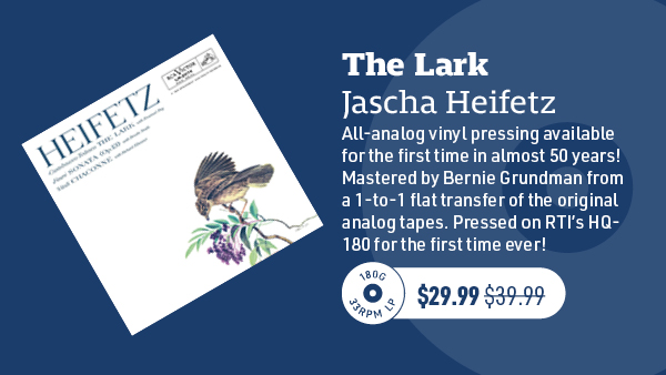 Jascha Heifetz The Lark 180g LP (Mono)