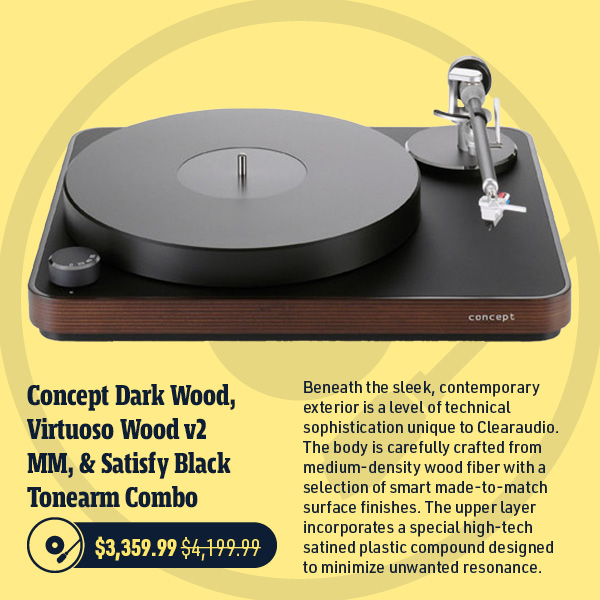 Clearaudio Concept Dark Wood Turntable, Virtuoso Wood v2 MM Cartridge, & Satisfy Black Tonearm Combo