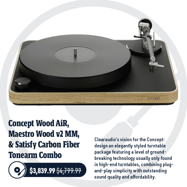 Clearaudio Concept Wood AiR Turntable, Maestro Wood v2 MM Cartridge, & Satisfy Carbon Fiber Tonearm Combo