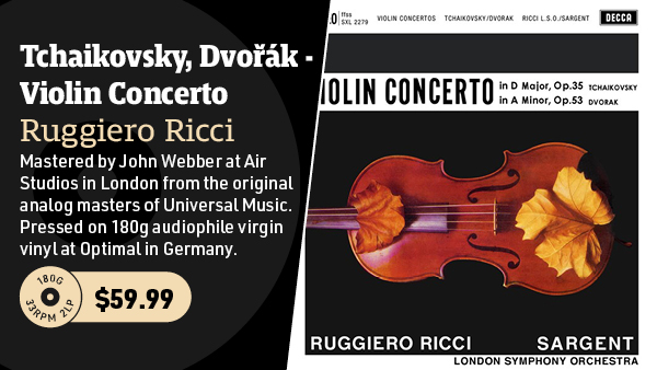 Ruggiero Ricci Tchaikovsky, Dvorak - Violin Concerto Import 2LP