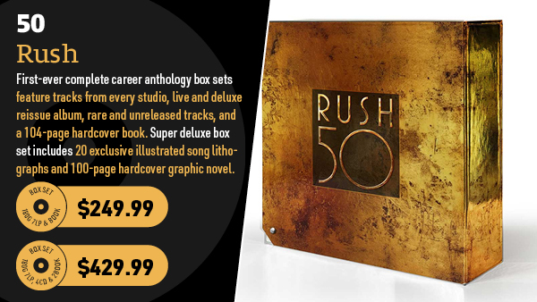 Rush 50 180g 7LP & Book Box Set or 7LP, 4CD & 2 Book Box Set